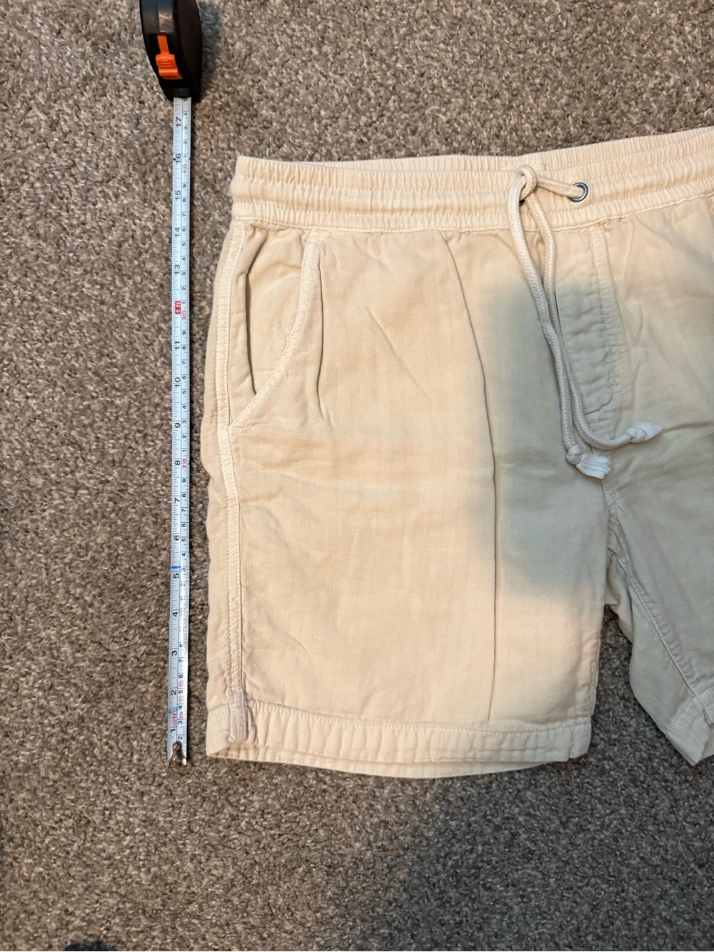 Marine Layer Cream Saturday Drawstring Shorts - Picture 6 of 6